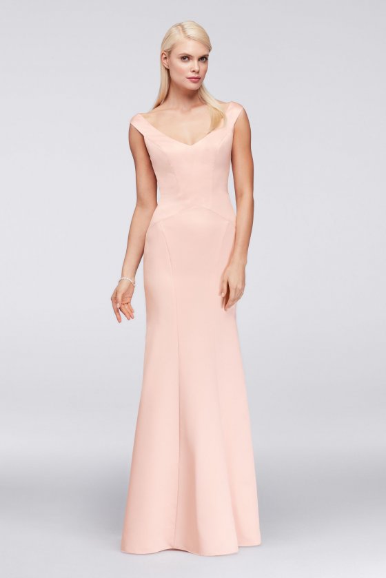 Long Trumpt Satin Portrait Neckline ZP281722 Style Prom Gown