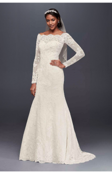 New Arrive Long Sleeves Off the Shoulder Lace Mermaid Bridal Wedding Dress Style WG3840