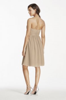 Short Chiffon Dress with Pleated Bodice Style W10831