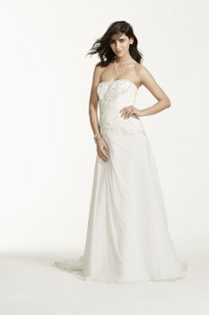 Chiffon Over Satin Gown with Side Draped Skirt Style WG3483