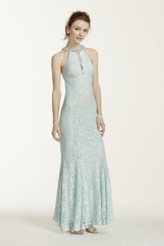 Stone Encrusted Neckline Fit and Flare Gown Style 11994