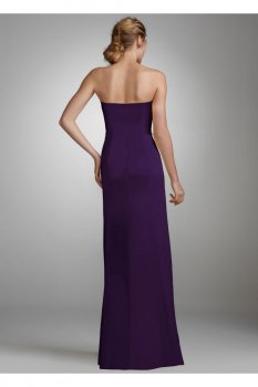 Strapless Long Charmeuse Dress with Slit Style F44447