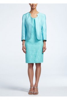 Sleeveless Sheath Lace Dress with Matching Jacket Style 739432