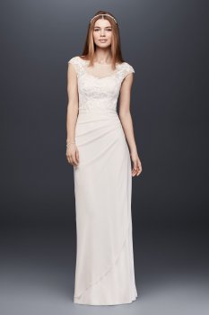 Lace Applique 1184336DB Style Sheath Bridal Dress