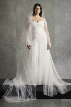 Extra Length Plus Size Halter Neck Soft Net Bridal Dress Style 4XL8VW351510