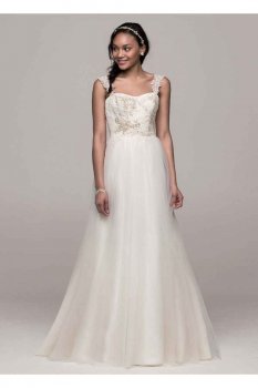 Tank Tulle A Line Gown with Lace Appliques Style KP3676