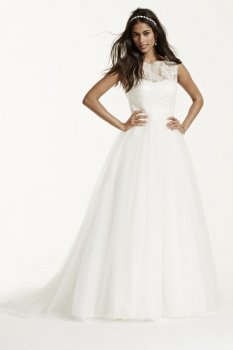 Cap Sleeve Tulle Ball Gown with Illusion Neckline Style 7WG3672