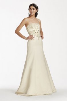 Lace Trumpet gown with Beaded Metallic Lace Style OP1256
