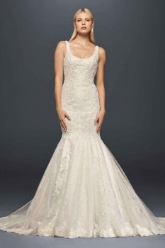 Truly Zac Posen Scoop Neck Long Trumpt Lace and Tulle Bridal Dresses Style 7ZP341712