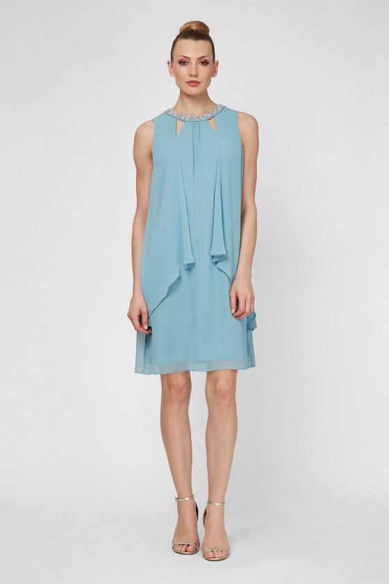 Beaded Chiffon Split-Front Dress with Cutouts SL Fashions SL170110