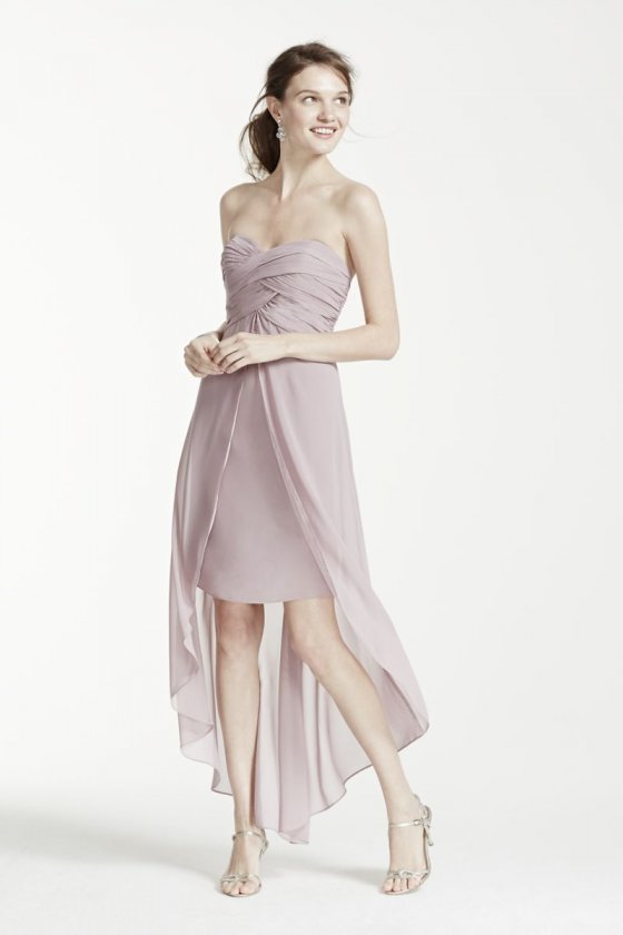 Strapless High Low Dress with Split Front Style F15678