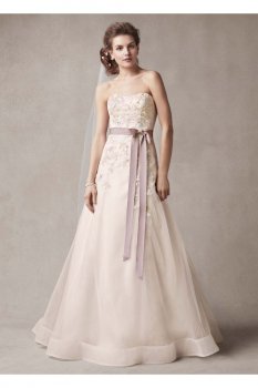 Wedding Dress with Two Toned Skirt Style MS251074