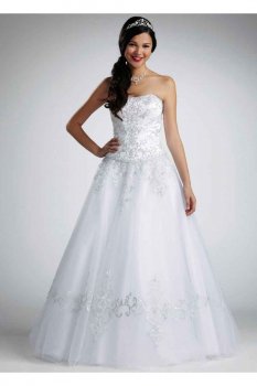 Petite No Train Tulle Ball Gown with Satin Bodice Style 7NTWG9927