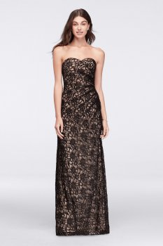 All Over Lace Long WBM1061 Style Strapless Sweetheart Neckline Dress