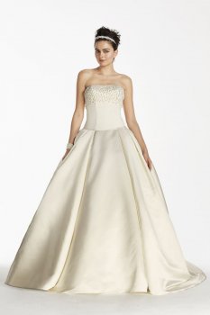Satin Beaded Bodice Wedding Dress Style CJS721