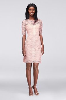 Illusion Lace Sheath 12378 Dress with Scalloped Sleeves