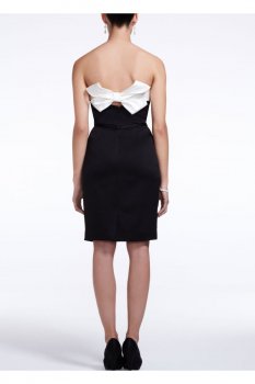 Short Satin Dress with Back Bow Detail Style F15606