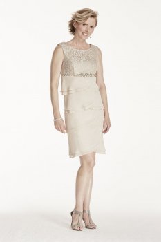 Short Lace and Chiffon Tiered Dress Style JHDM5818B