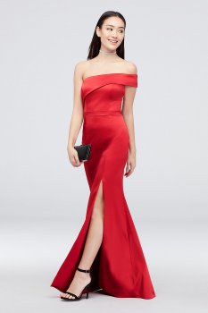 Asymmetrical One Shoulder Satin Mermaid Gown 2310X