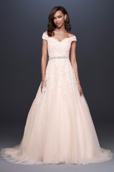 Off-the-Shoulder Applique Ball Gown Wedding Dress WG3940