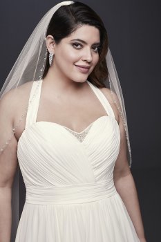 Chiffon Plus Size Wedding Dress with Illusion Back Collection 9WG3919