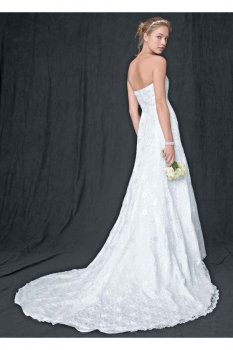 Extra Length A-line Gown with Beaded Motif Detail Style 4XLWG9821