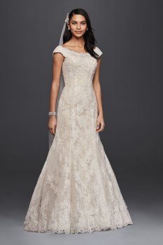 Off The Shoulder Lace Wedding Dress Style CWG533
