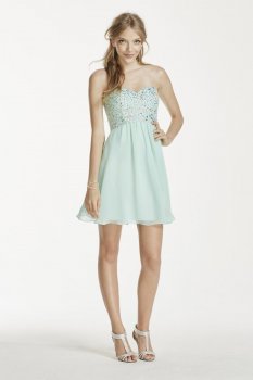 Sequin and Crystal Embellished Chiffon Dress Style 182961