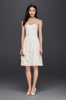 Elegant Firly Skirt Short Chiffon Wedding Dress Style SDWG0401