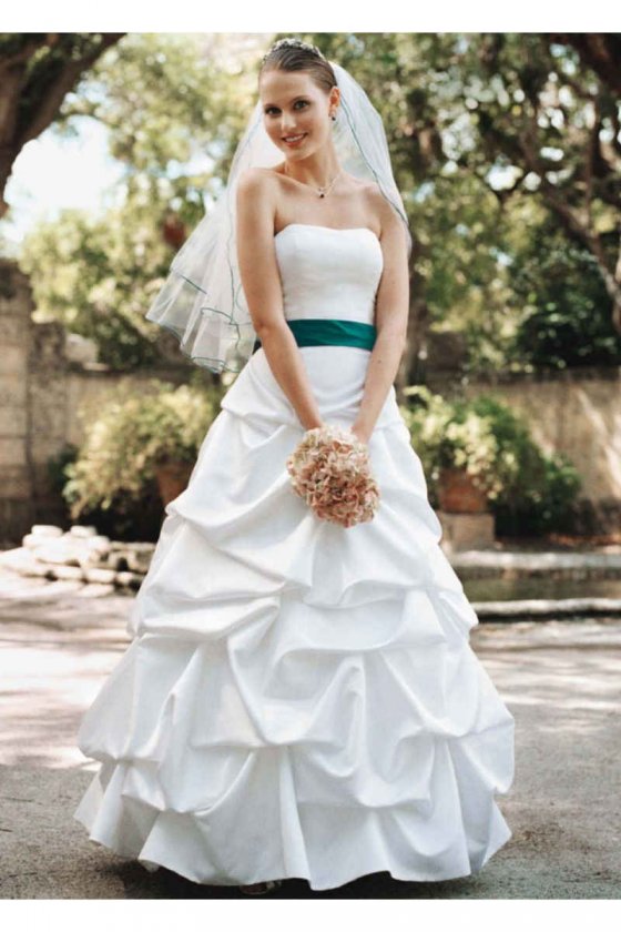 Strapless Satin Pick Up Ball Gown Style T9309