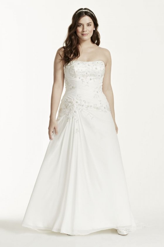 Chiffon Over Satin Gown with Side Draped Skirt Style 9WG3483