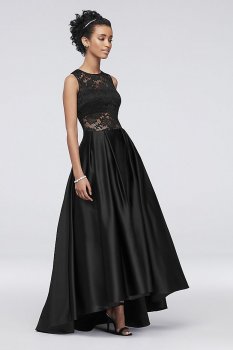 Illusion Lace Satin Ball Gown A19412