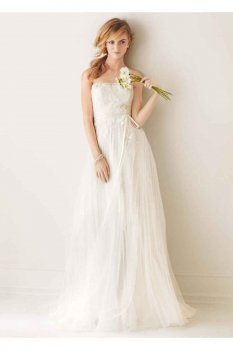 Pleated Wedding Dress with Tulle Style MS251062
