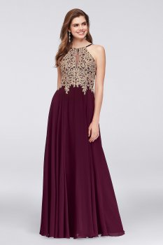 New Coming Lace and Chiffon Long A-line 1183X Style Prom Party Gowns