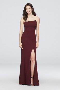 Scuba Crepe Asymmetrical Dress with Back Ruffle A20993