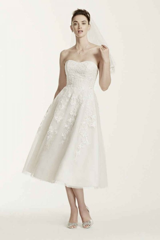 Tulle Short Wedding Dress with Lace Style CWG662