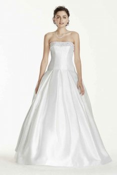 Mikado Ball Gown with Beaded Neckline Style JS3775