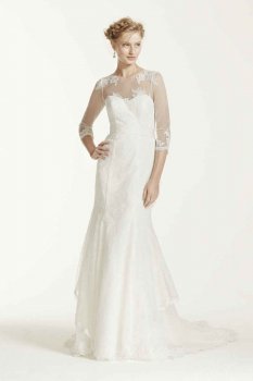 Wedding Dress with Illusion Sleeves Style MS251089