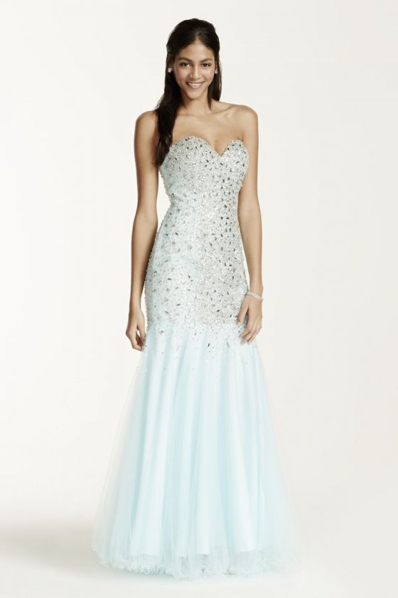 Tulle Fit and Flare Gown with Sweetheart Neckline Style P1575