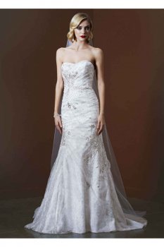 Metallic Lace Gown with Crystal Stone Detailing Style SWG574