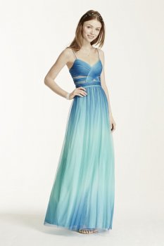 Spaghetti Strap Cutout Ombre Ball Gown Style 211S68480