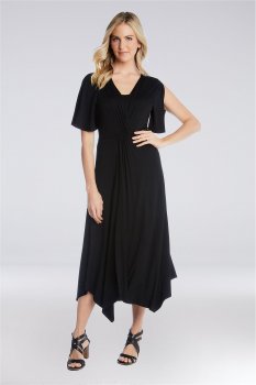 Asymmetric Twist-Front Jersey A-Line Dress Karen Kane L13261
