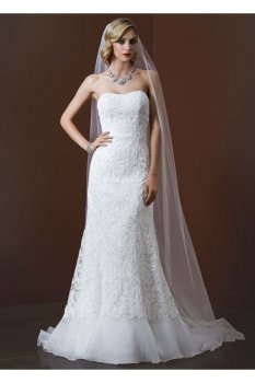 Petite Lace Over Charmeuse Gown Style 7SWG400