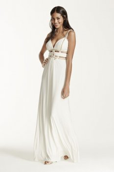 Sleeveless Dress with Metallic Detail and Cut Outs Style A15808