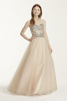 Crystal Encrusted Bodice Tulle Ball Gown Style G183