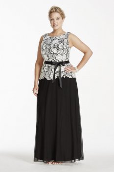 Lace Tank Bodice Mock Dress with Ribbon Sash Style 64121026