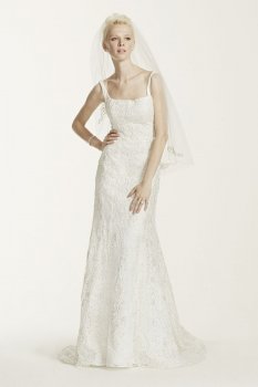 Extra Length Tank Lace Wedding Dress with Beading Style 4XLCWG669