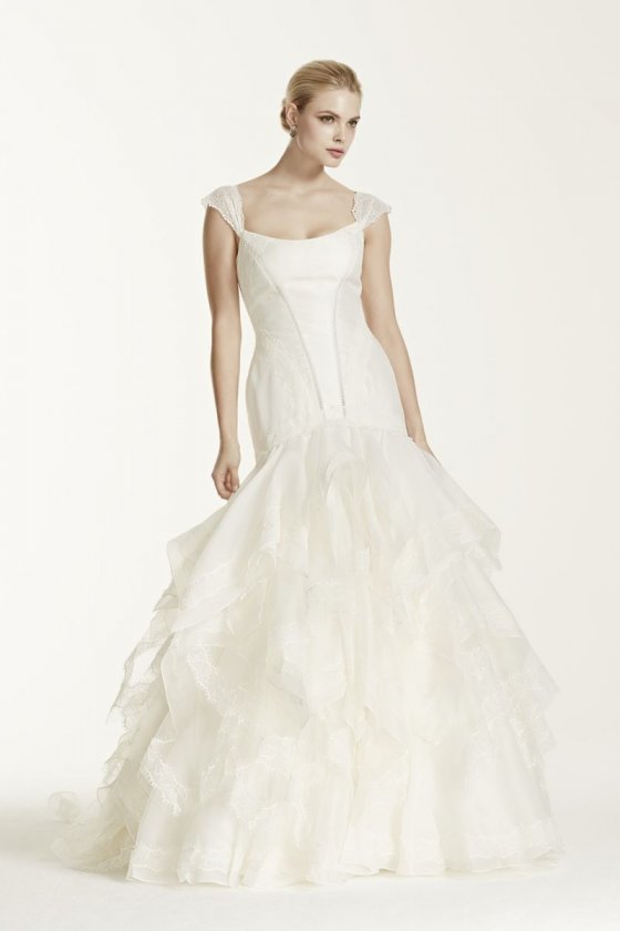 Truly Zac Posen Wedding Dress with Lace Cap Sleeve Style ZP345002