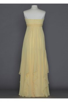 Strapless Crinkle Chiffon Dress with Godets Style F14865