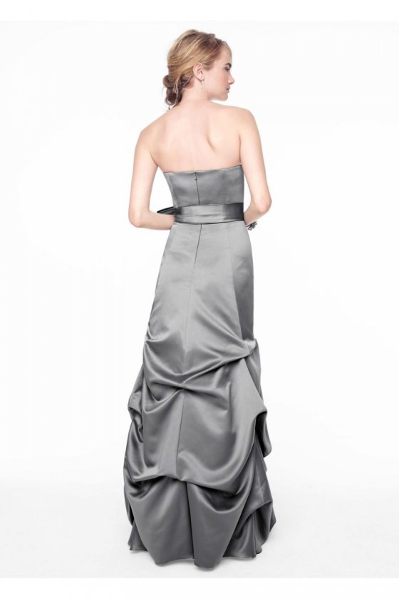 Strapless Satin Ballgown with Pick-up and Sash Style 81123